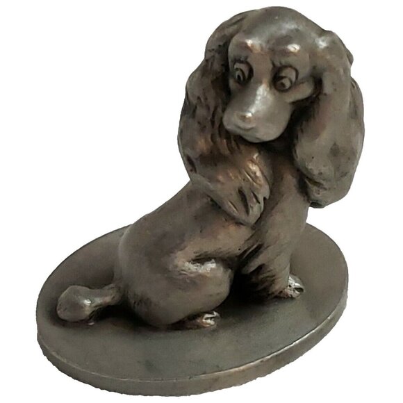 Schmid Walt Disney Pewter Figurine Lady and the Tramp Cocker Spaniel Vintage USA - Picture 1 of 10